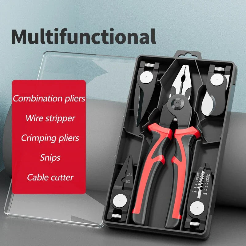 GiftHome 5-in-1 Electrician's Multifunctional Tool Kit with Easy Swap Attachments
