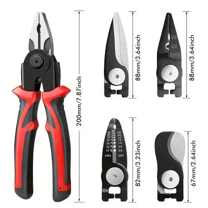 5-in-1 Electrician's Multifunctional Tool Kit with interchangeable heads and durable steel construction