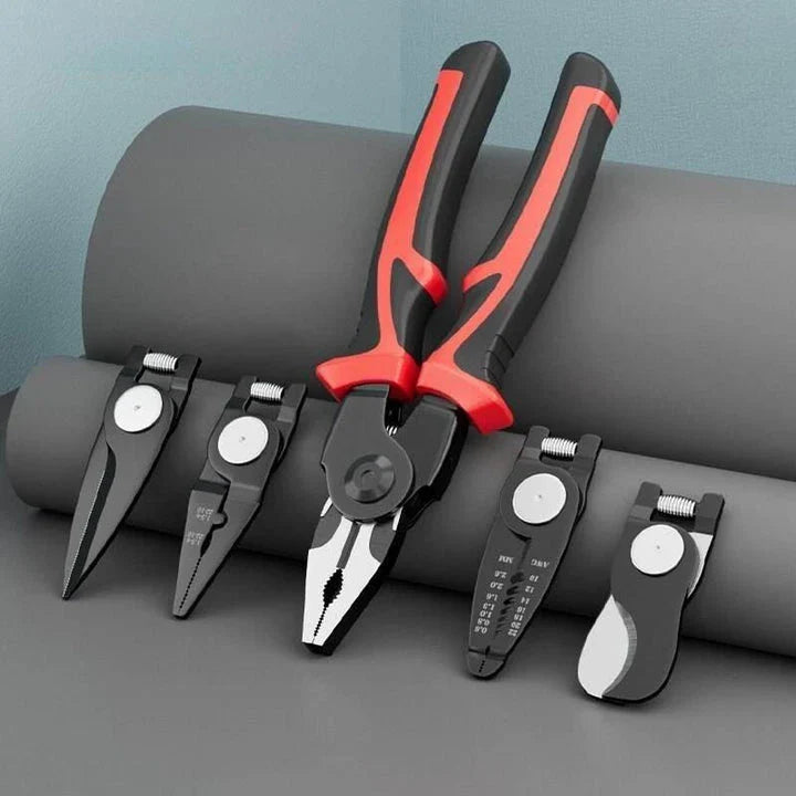 5-in-1 Electrician's Multifunctional Tool Kit with interchangeable heads and durable steel construction