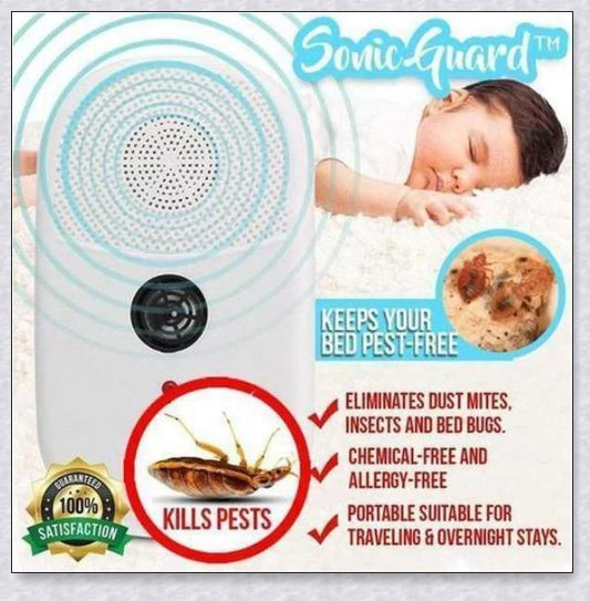 SonicGuard Dust Mite + Bed Bug Killer - Ultrasonic pest control device for a healthy, allergen-free home