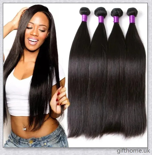 Elegant, straight Brazilian human hair extension in natural colour