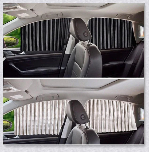 Slidenshade - Universal Magnetic Car Window Sunshade with Sliding Curtain Design for UV Protection and Privacy