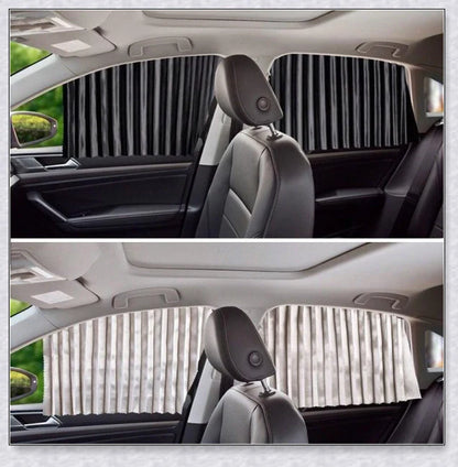 Slidenshade - Universal Magnetic Car Window Sunshade with Sliding Curtain Design for UV Protection and Privacy
