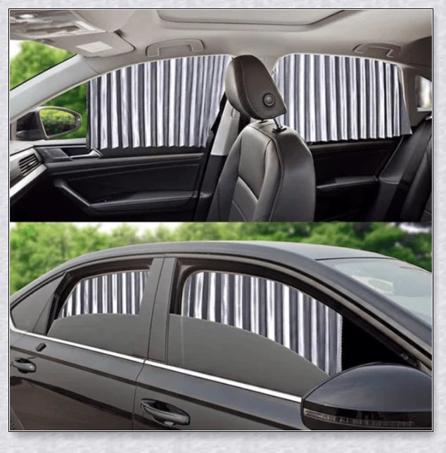 Slidenshade - Universal Magnetic Car Window Sunshade with Sliding Curtain Design for UV Protection and Privacy