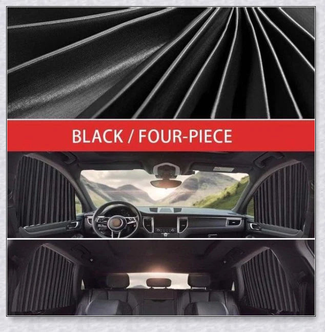 Slidenshade - Universal Magnetic Car Window Sunshade with Sliding Curtain Design for UV Protection and Privacy