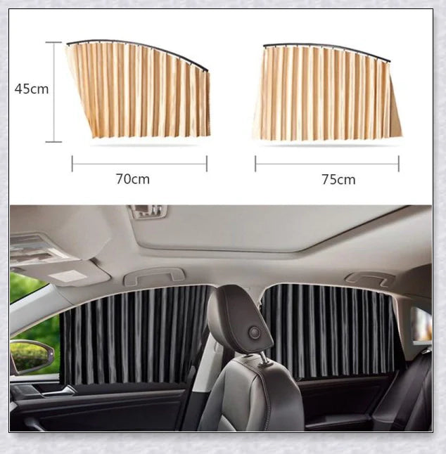 Slidenshade - Universal Magnetic Car Window Sunshade with Sliding Curtain Design for UV Protection and Privacy