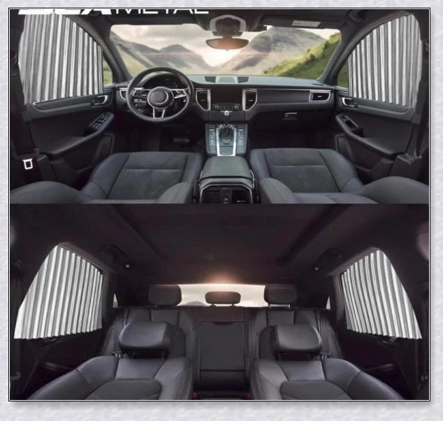 Slidenshade - Universal Magnetic Car Window Sunshade with Sliding Curtain Design for UV Protection and Privacy
