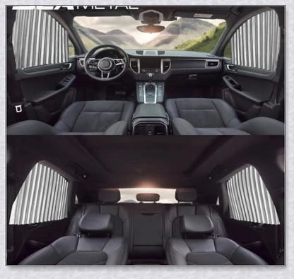 Slidenshade - Universal Magnetic Car Window Sunshade with Sliding Curtain Design for UV Protection and Privacy