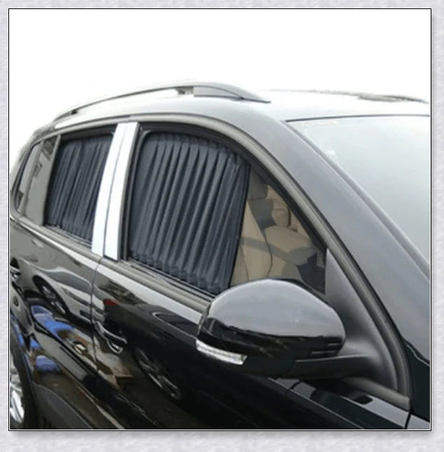 Slidenshade - Universal Magnetic Car Window Sunshade with Sliding Curtain Design for UV Protection and Privacy