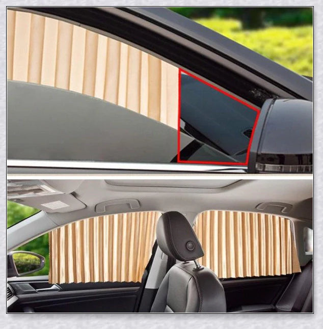Slidenshade - Universal Magnetic Car Window Sunshade with Sliding Curtain Design for UV Protection and Privacy