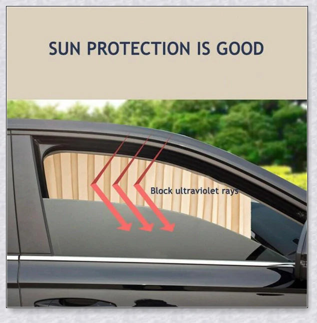 Slidenshade - Universal Magnetic Car Window Sunshade with Sliding Curtain Design for UV Protection and Privacy