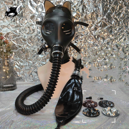 Latex Gas Mask Choking Set Breathing Bag - A premium costume accessory with innovative design and practical features