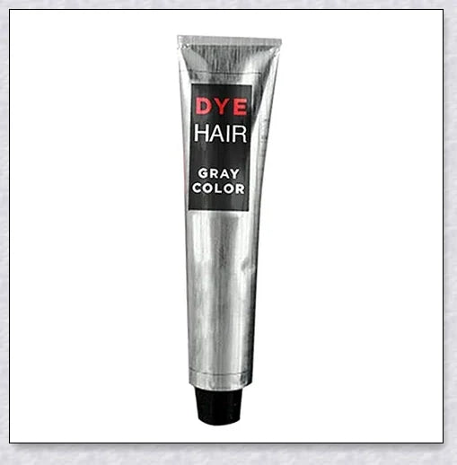 Bottle of premium Silver Gray Hair Dye with a metallic shine booster for long-lasting, nourishing colour