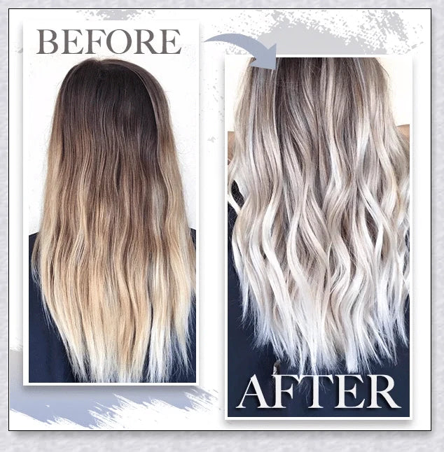 Bottle of premium Silver Gray Hair Dye with a metallic shine booster for long-lasting, nourishing colour