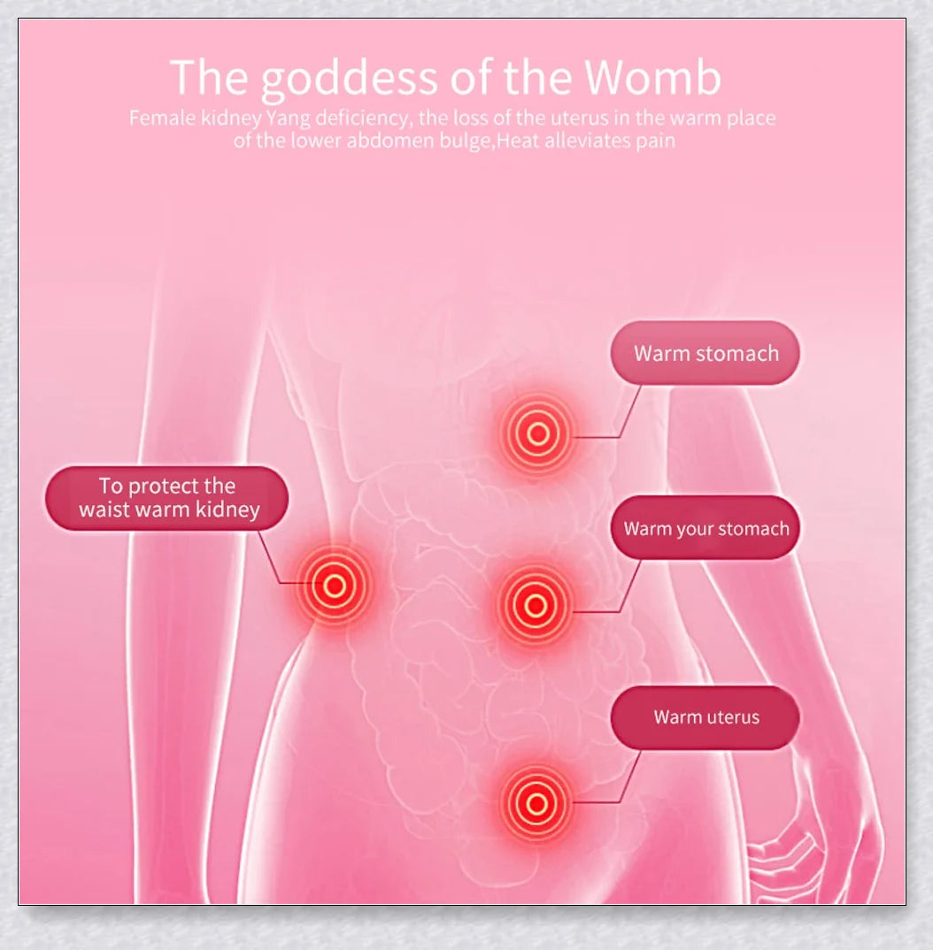 Relieve Menstrual Pain Abdominal Heating Massage Warm - Portable, USB-rechargeable device with adjustable heating and vibration settings