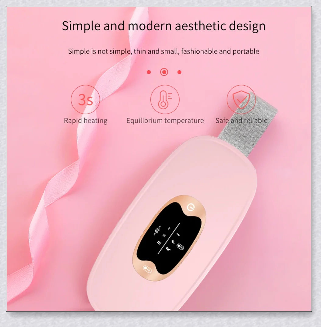 Relieve Menstrual Pain Abdominal Heating Massage Warm - Portable, USB-rechargeable device with adjustable heating and vibration settings