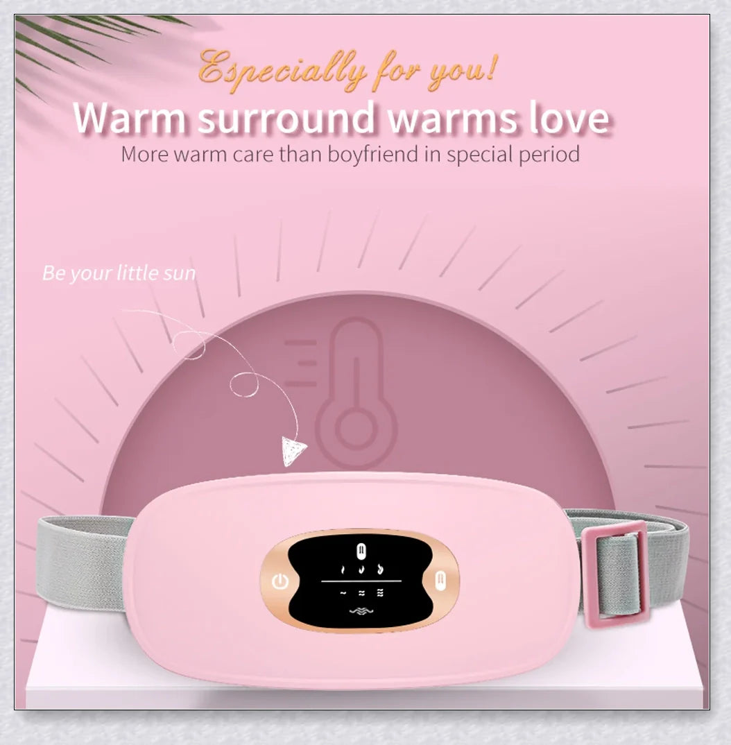 Relieve Menstrual Pain Abdominal Heating Massage Warm - Portable, USB-rechargeable device with adjustable heating and vibration settings