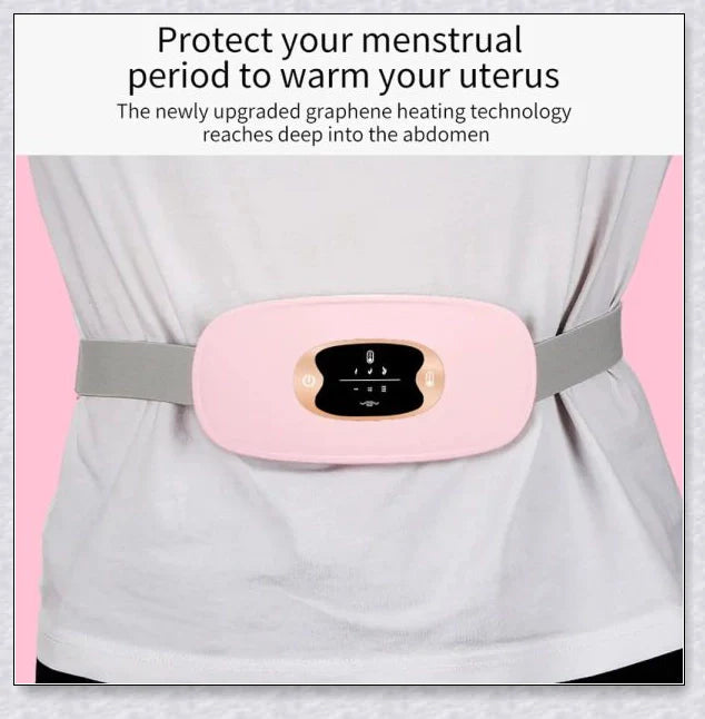 Relieve Menstrual Pain Abdominal Heating Massage Warm - Portable, USB-rechargeable device with adjustable heating and vibration settings