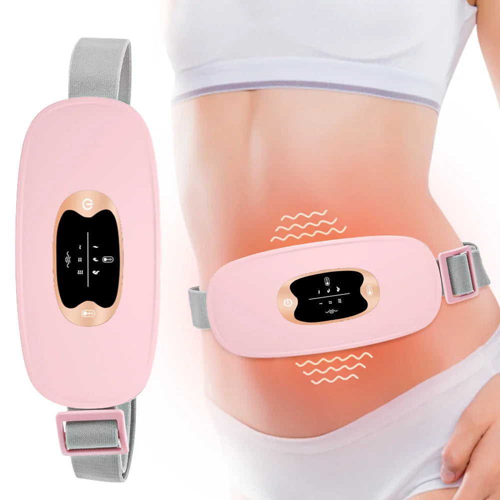 Relieve Menstrual Pain Abdominal Heating Massage Warm - Portable, USB-rechargeable device with adjustable heating and vibration settings