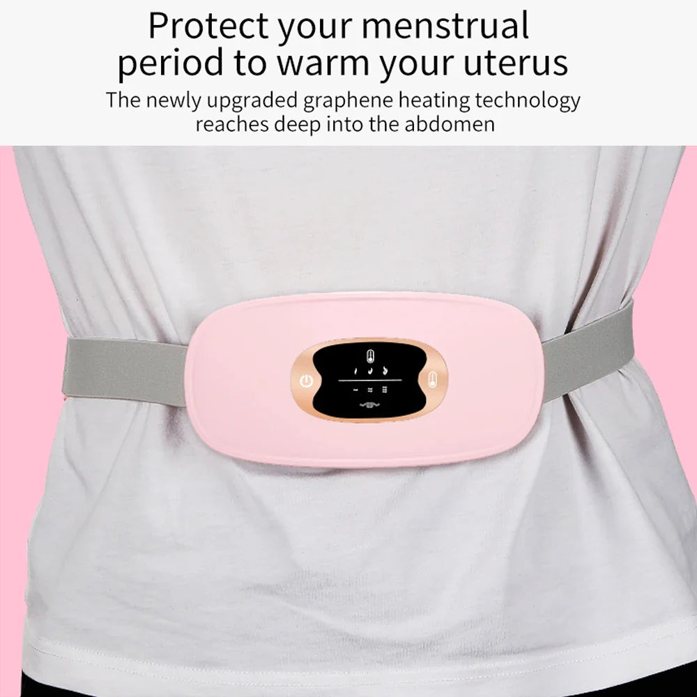 Relieve Menstrual Pain Abdominal Heating Massage Warm - Portable, USB-rechargeable device with adjustable heating and vibration settings