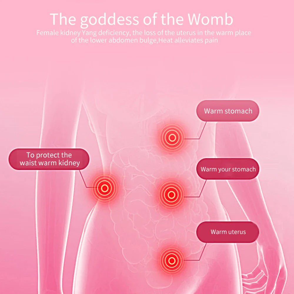 Relieve Menstrual Pain Abdominal Heating Massage Warm - Portable, USB-rechargeable device with adjustable heating and vibration settings