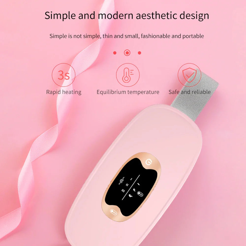 Relieve Menstrual Pain Abdominal Heating Massage Warm - Portable, USB-rechargeable device with adjustable heating and vibration settings