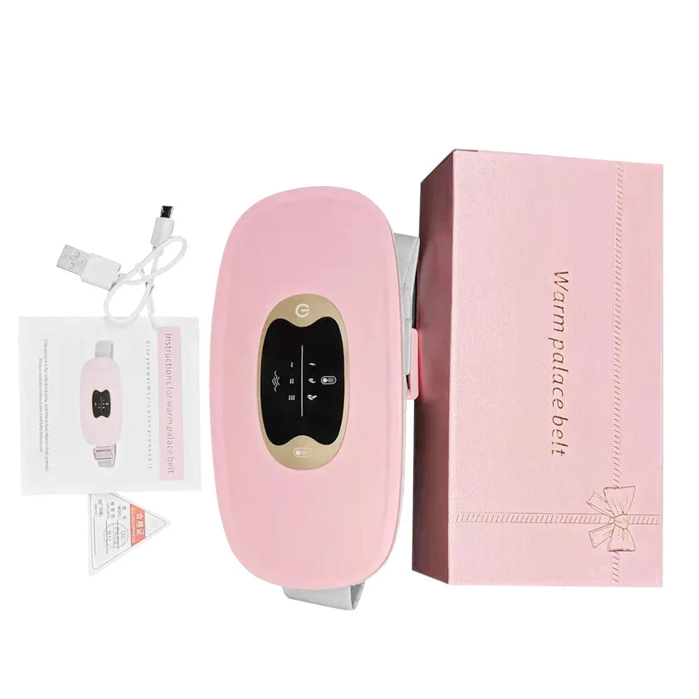 Relieve Menstrual Pain Abdominal Heating Massage Warm - Portable, USB-rechargeable device with adjustable heating and vibration settings