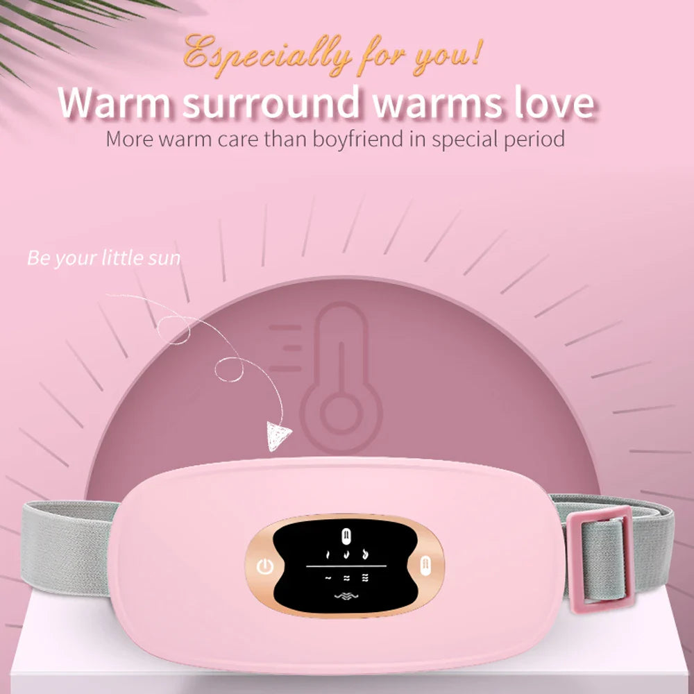 Relieve Menstrual Pain Abdominal Heating Massage Warm - Portable, USB-rechargeable device with adjustable heating and vibration settings