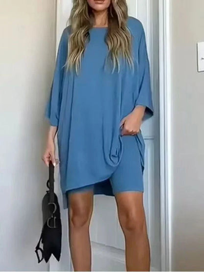 Stylish viscose tee and shorts set in a range of sophisticated colours, perfect for the modern UK woman's wardrobe