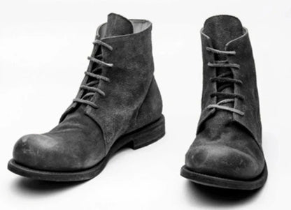 Retro Men's Casual Short Tube Boots in black, army green, and brown colours