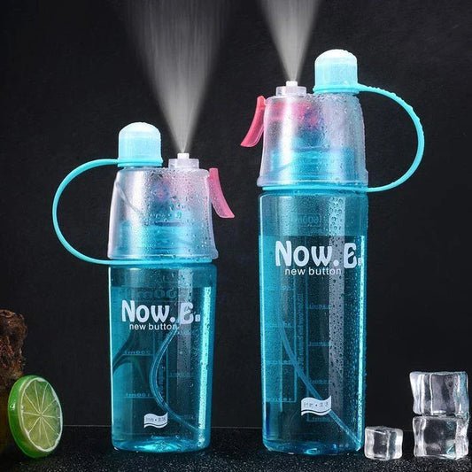 Three-colour spray sport water bottle with sleek, compact design for active lifestyles