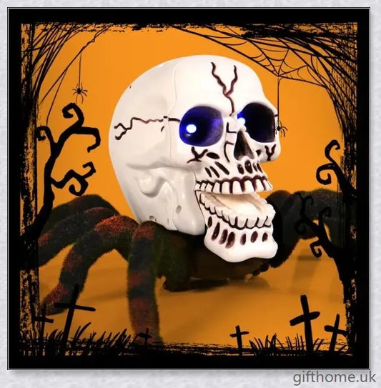 Arachnoskull Remote Control Halloween Skull Tarantula - Realistic Crawling Spooky Decoration