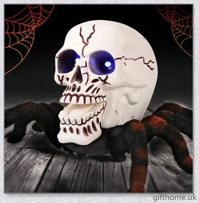 Arachnoskull Remote Control Halloween Skull Tarantula - Realistic Crawling Spooky Decoration
