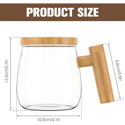 Electric Self Stirring Coffee Mug with Handle, 400ml capacity, transparent design, perfect for hot drinks