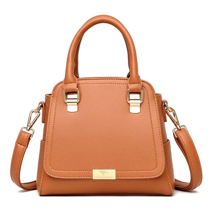 A stylish one-shoulder handbag in a range of vibrant colours, featuring a premium leather construction and trendy litchi pattern accent.