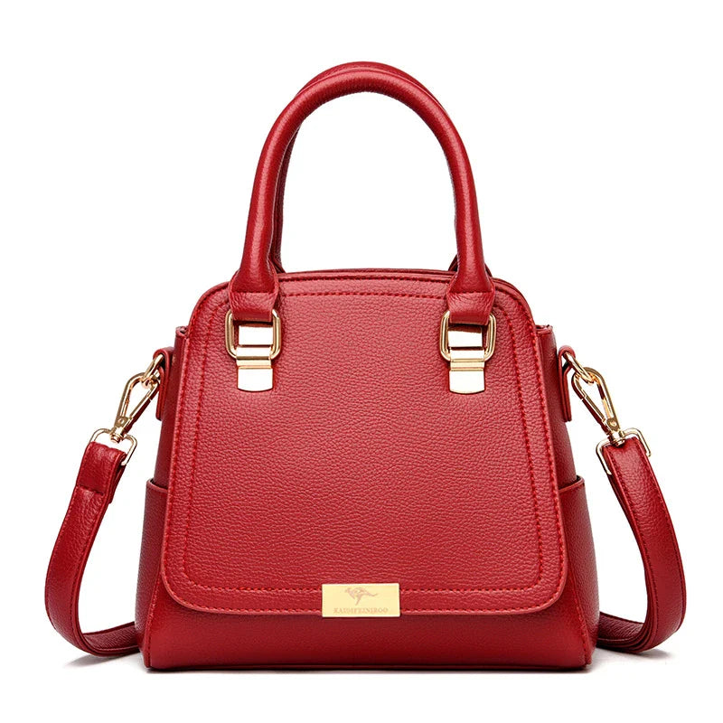 A stylish one-shoulder handbag in a range of vibrant colours, featuring a premium leather construction and trendy litchi pattern accent.