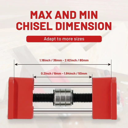A precision honing guide for woodworking chisels and planer blades, featuring an adjustable design and durable construction for professional-grade sharpening results.