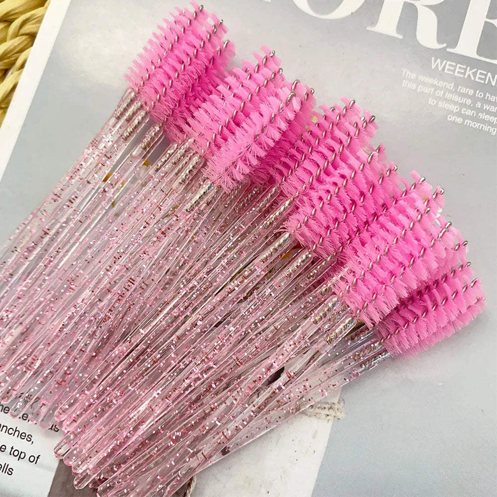 Disposable Crystal Eyelash Brushes - Premium Mascara Wands for Flawless Lash Definition
