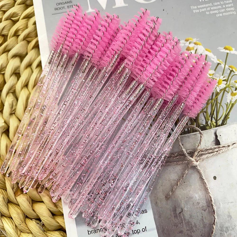 Disposable Crystal Eyelash Brushes - Premium Mascara Wands for Flawless Lash Definition
