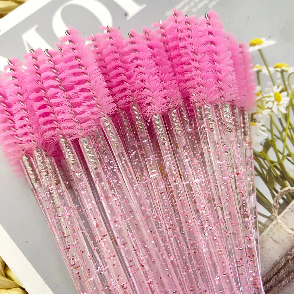 Disposable Crystal Eyelash Brushes - Premium Mascara Wands for Flawless Lash Definition