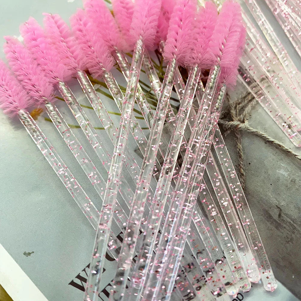Disposable Crystal Eyelash Brushes - Premium Mascara Wands for Flawless Lash Definition
