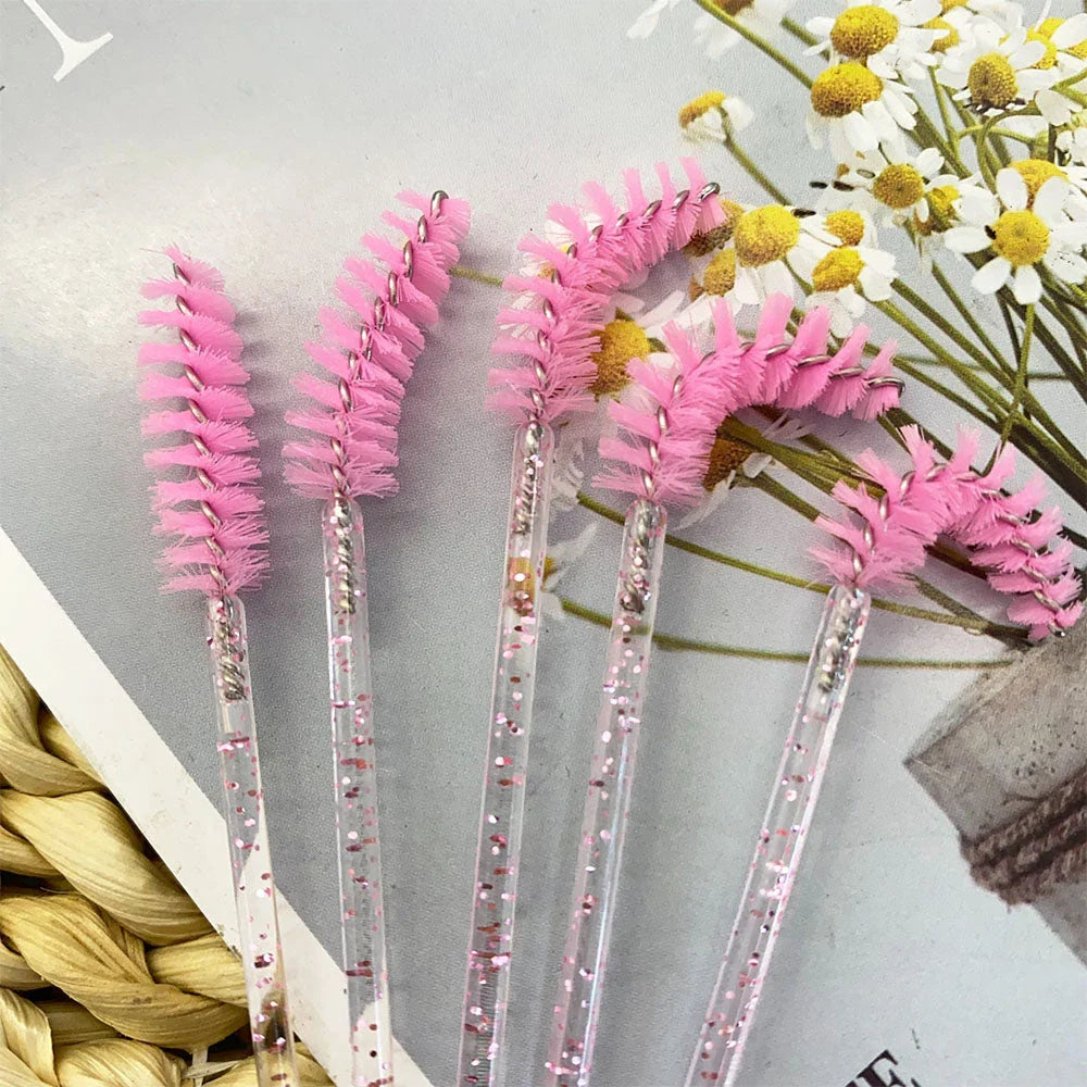 Disposable Crystal Eyelash Brushes - Premium Mascara Wands for Flawless Lash Definition