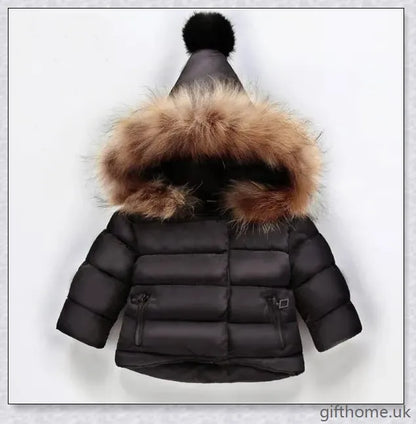 Premium baby winter jacket made of soft, breathable cotton with thick, insulating lining for cosy comfort