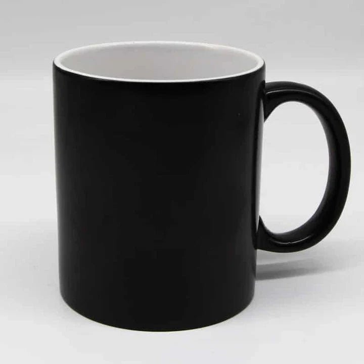 Trendha's Heat Sensitive Custom Printed Mug featuring a hidden design that appears when filled with hot liquid