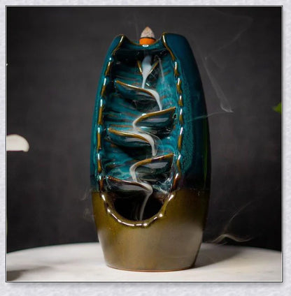 Incense Falls incense burner with mesmerising smoke cascade effect, delivering a calming and rejuvenating aromatherapy experience