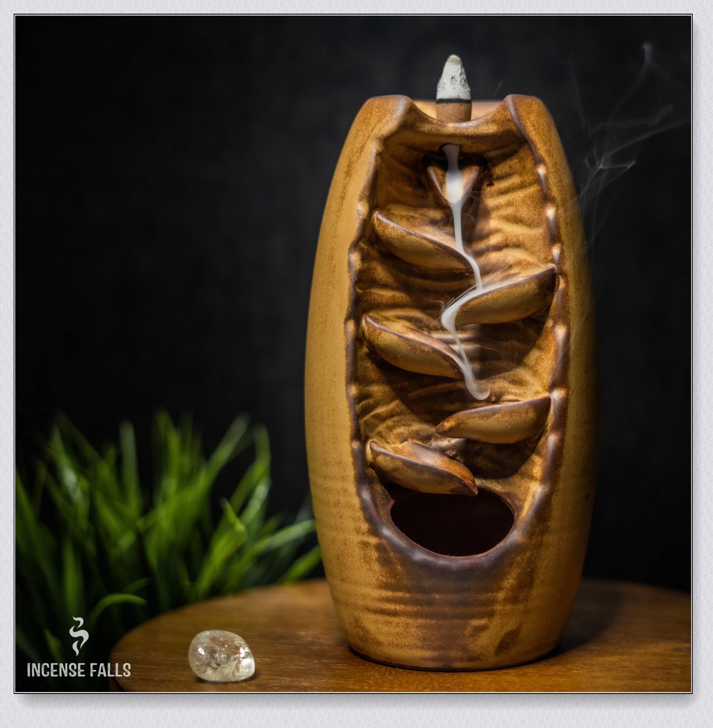 Incense Falls incense burner with mesmerising smoke cascade effect, delivering a calming and rejuvenating aromatherapy experience