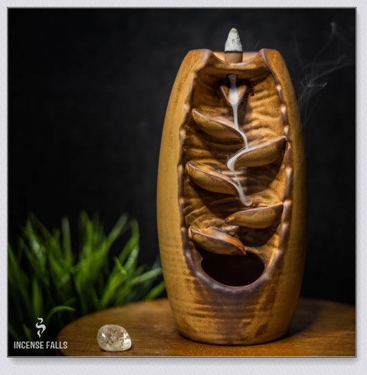 Incense Falls incense burner with mesmerising smoke cascade effect, delivering a calming and rejuvenating aromatherapy experience