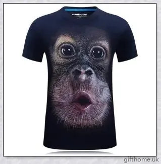 A men's t-shirt featuring a bold, eye-catching 3D gorilla graphic design in premium cotton construction.