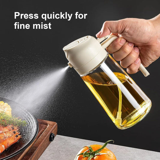 Trendha 2-in-1 Olive Oil Sprayer and Dispenser Bottle with Spraying and Pouring Functions