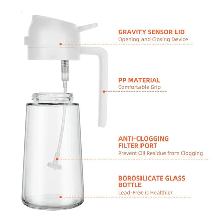 Trendha 2-in-1 Olive Oil Sprayer and Dispenser Bottle with Spraying and Pouring Functions
